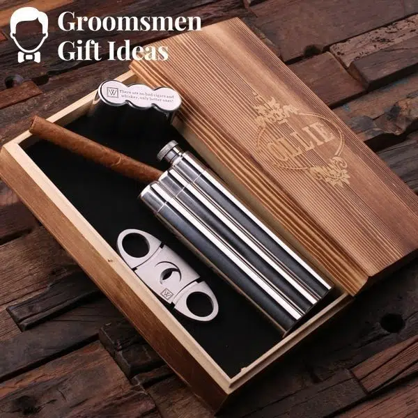 whiskey flask cigar