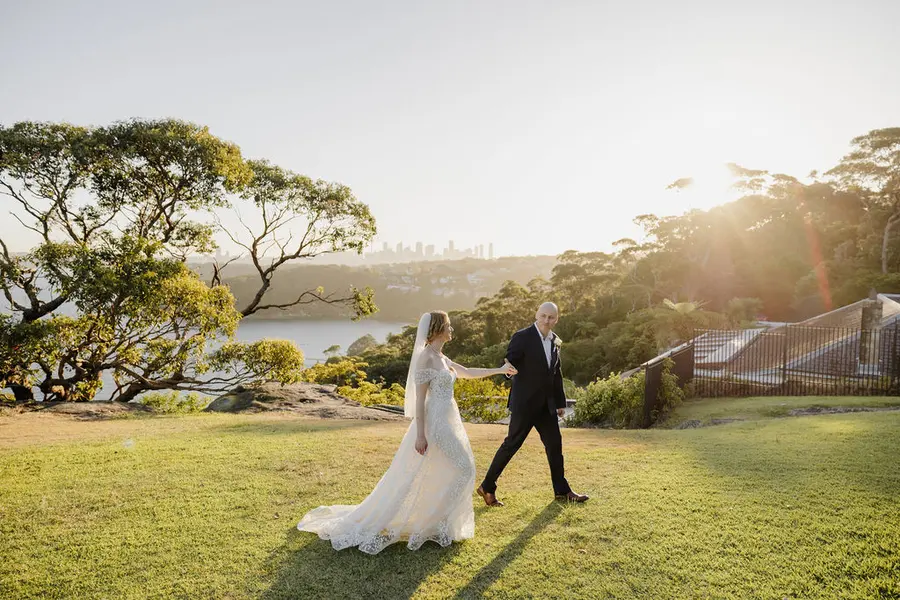 Couple portrait at Gunners Barracks overlooking Sydney Harbour