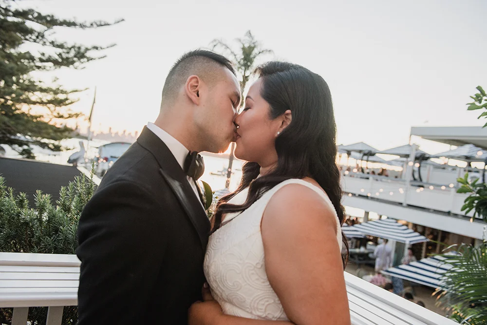 Wedding couple at Watsons Bay Boutique Hotel