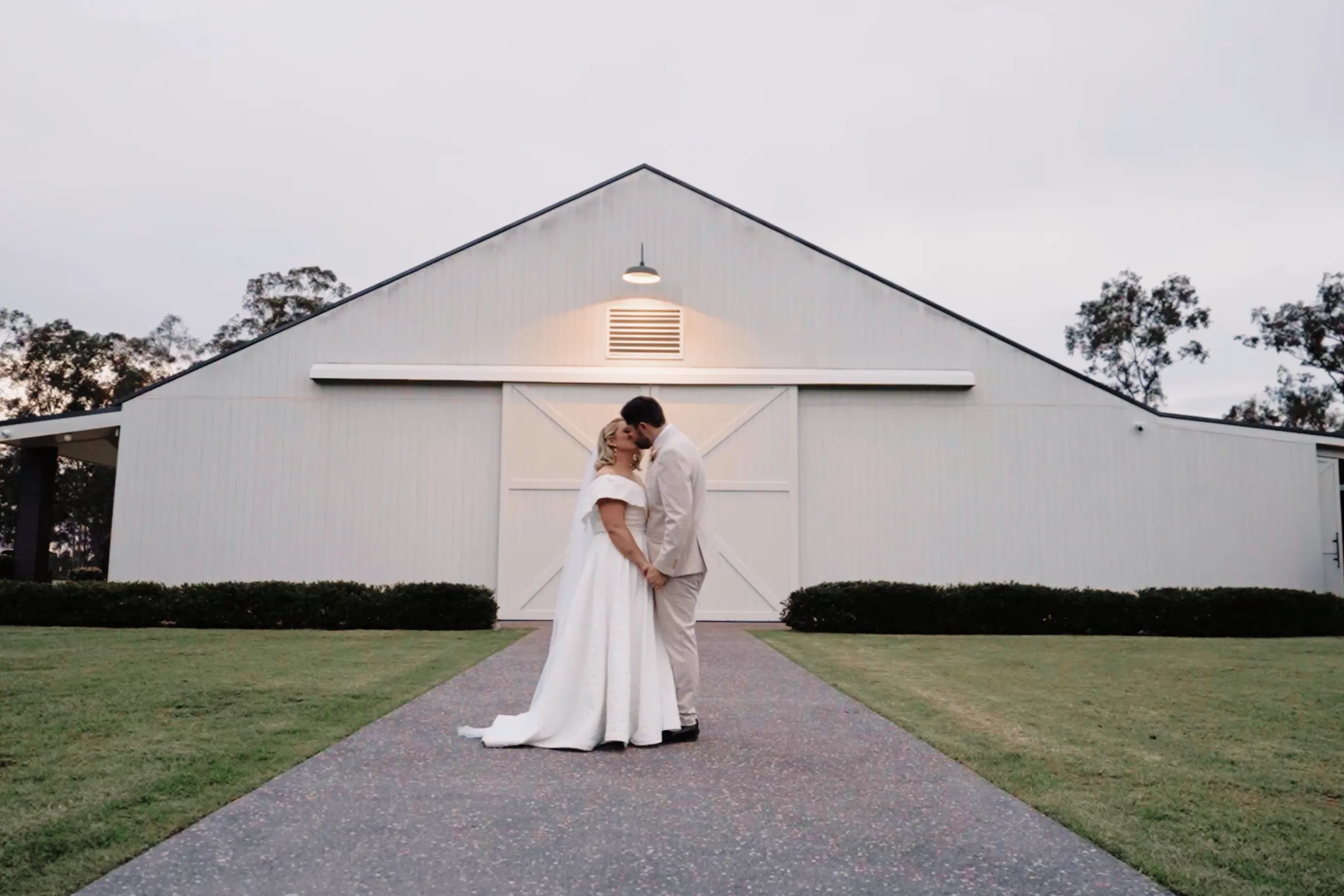 bride and groom portrait session after the ceremony at white barn pokolbin